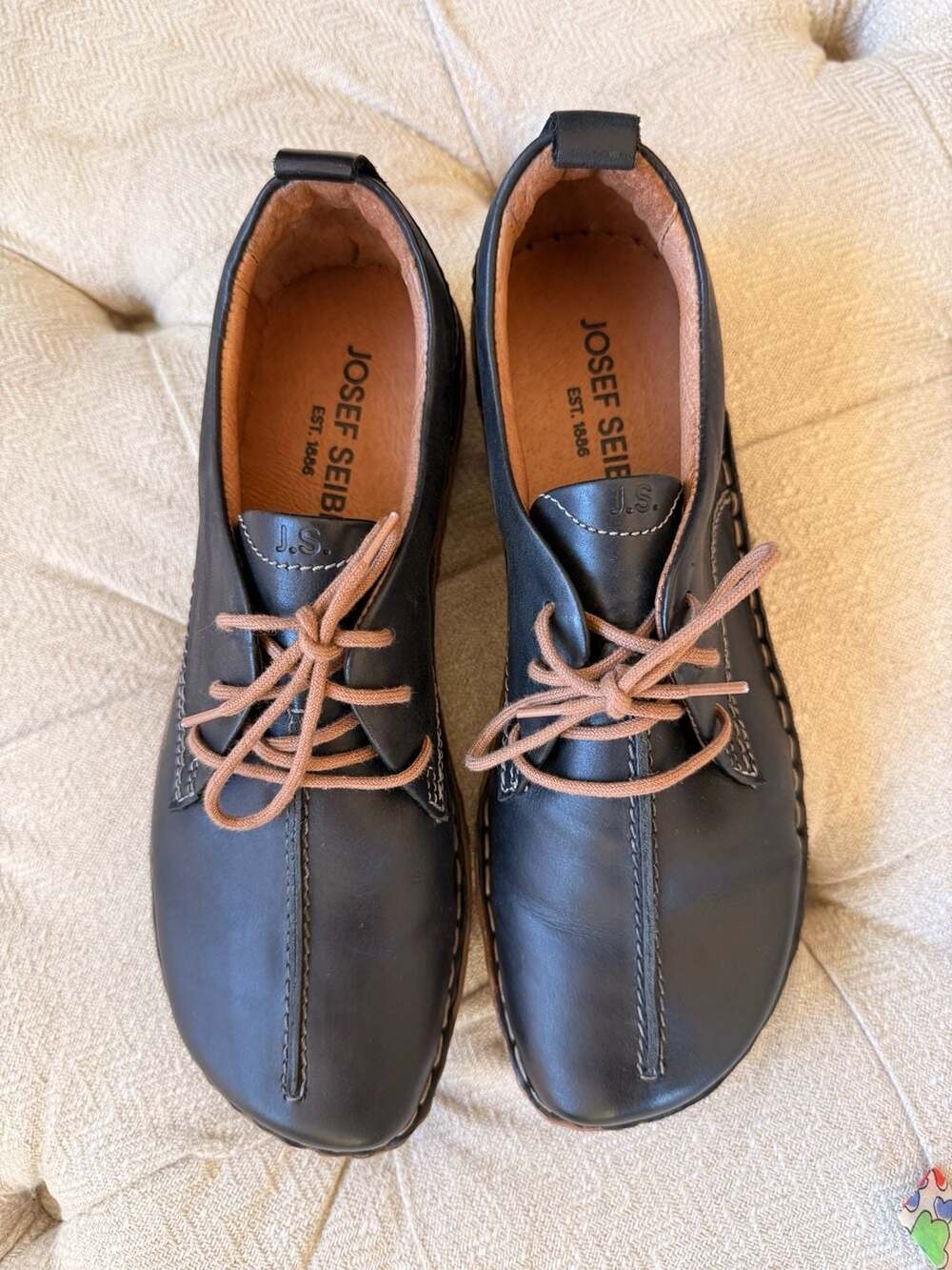 Josef Seibel Rosalie 50 Size 38 US size 7 Black Leather Oxford Shoes NWOT